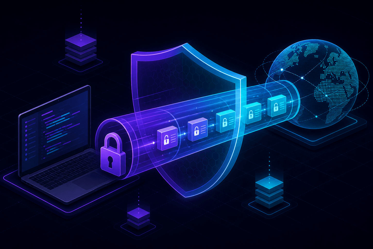 Защитный щит и замок, оберегающие зашифрованный туннель между localhost и интернетом.