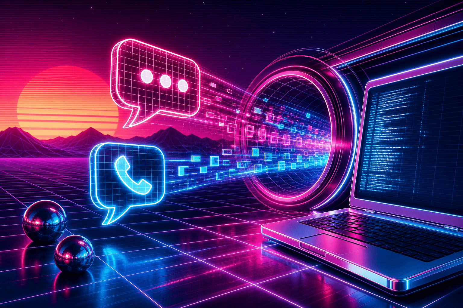 SMS- и голосовые события поступают как вебхуки в локальный обработчик разработки.